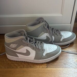 Nike Gray and White High-Top Sneakers